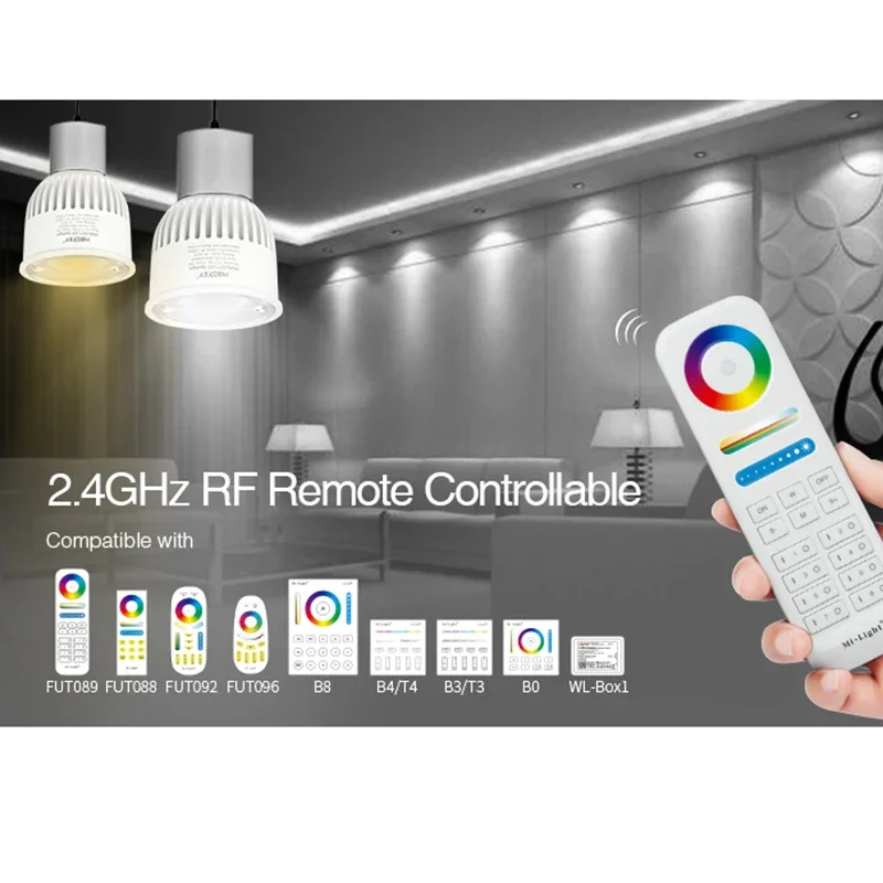 Miboxer 스마트 LED 스포트라이트, RGB + CCT/듀얼 화이트 전구 램프, 천장 조명, 2.4G 원격 앱 제어, 4W, 6W, GU10, FUT103, FUT106, FUT107