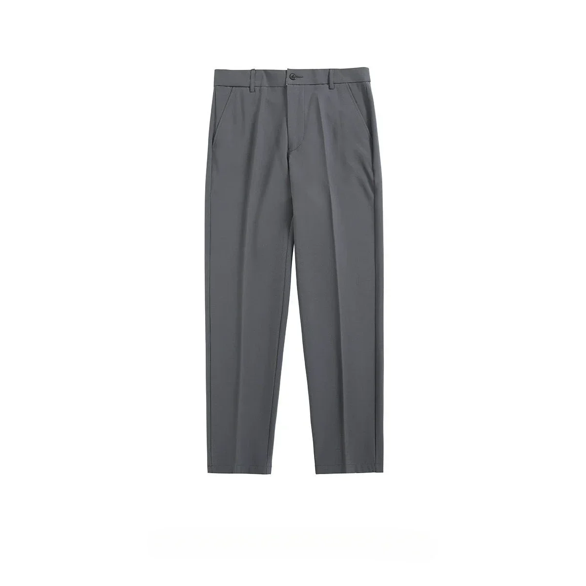 thumbnail image 1 of pantalones de traje para hombre, holgados, fluidos, de seda helada, rectos, drapeados, marrones, para trabajo, para oficina, elegantes, a la moda, 1 of 5