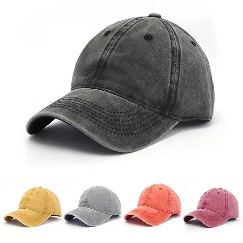Washed Denim Baseball Cap Vintage Cotton Hat For Men And Women_voghion.com