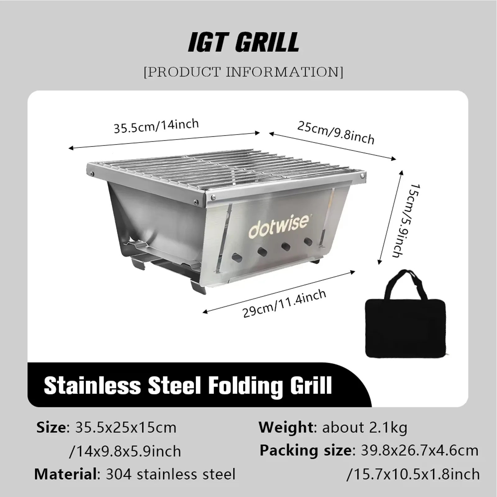 Portable Outdoor Stainless Steel Barbecue and Camping Stove