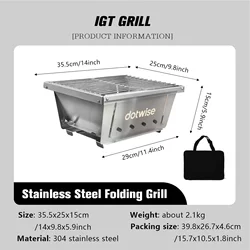 Portable Outdoor Stainless Steel Barbecue and Camping Stove (BBQ Grill)