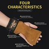 Cowhide Weight Lifting Gloves Heavy Duty Straps With Wrist Support For PowerLifting Deadlifts Adjustable Padded Bodybuilding 4