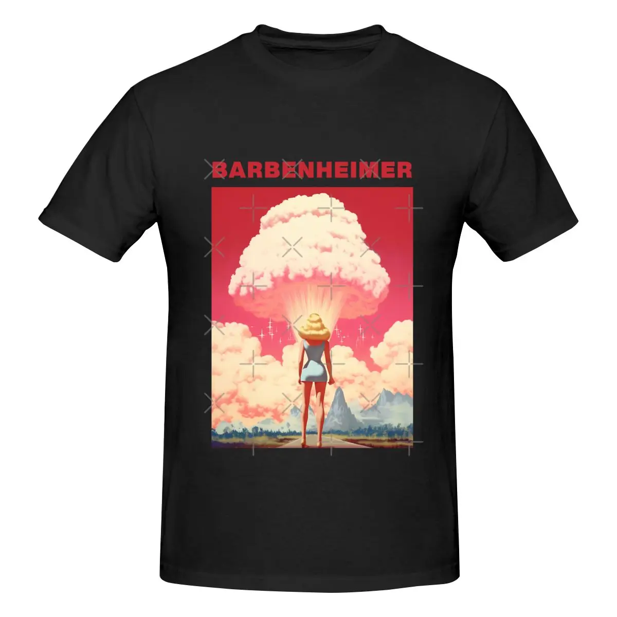 

Забавная классическая мужская футболка BARBENHEIMER 2023, топы с принтом, свободные и приталенные женские футболки