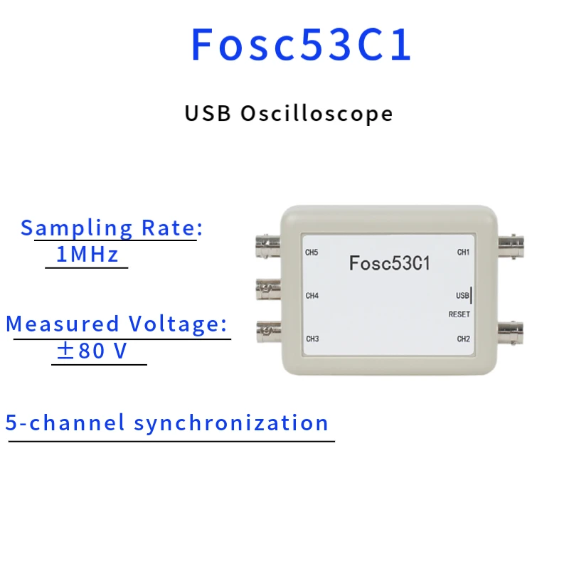 Fosc53C1 1M USB Oscilloscope 5-Channel Synchronous Input Laboratory Electrical Repair Automotive Handheld Oscilloscope 3