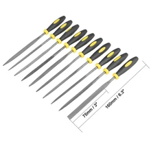  10Pcs 150/160/180mm Needle File Smooth Cut Bearing Steel Needle File Set with Rubber Handle DIY Wood Rasp File Needle Hand Tools 