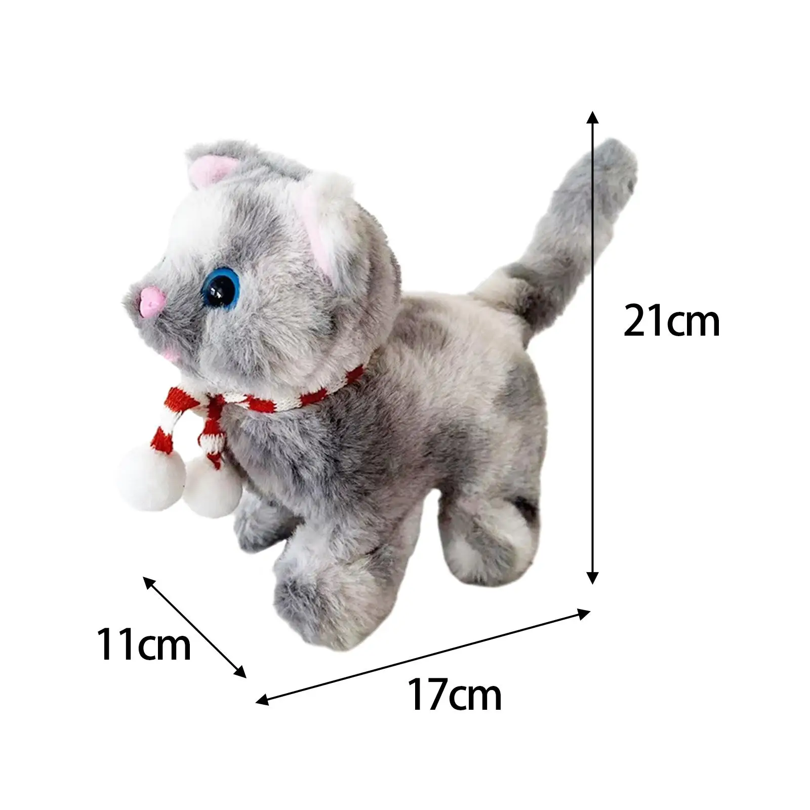 Robot Cat Plush Toy Realistic Soft Plush Toy Animated Toy Cat Kitty Toy Interactive Cat Electronic Pets for Boys Girls Kids