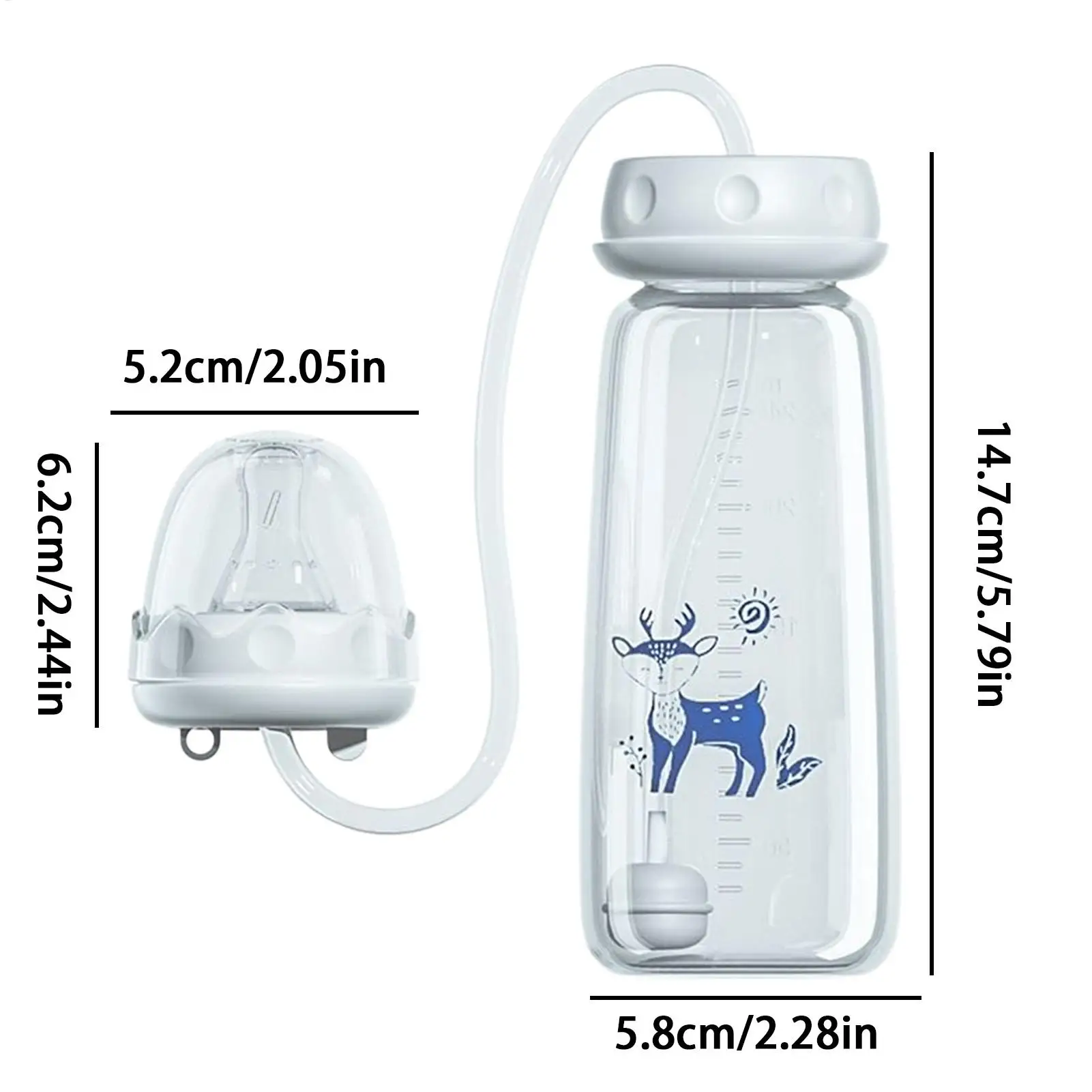 240ml 핸즈프리 배앓이 방지 젖병, 빠른 흐름 젖꼭지 실리콘 누수 방지 수유병, 조절 가능한 빠른 흐름 우유병
