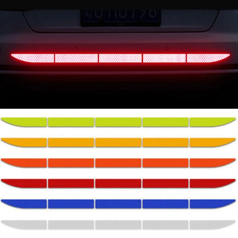 

5pcs/set Car Rear Trunk Reflective Warnig Stickers Night Driving Warning Mark Decals Safety Driving Reflector Warning Sticker