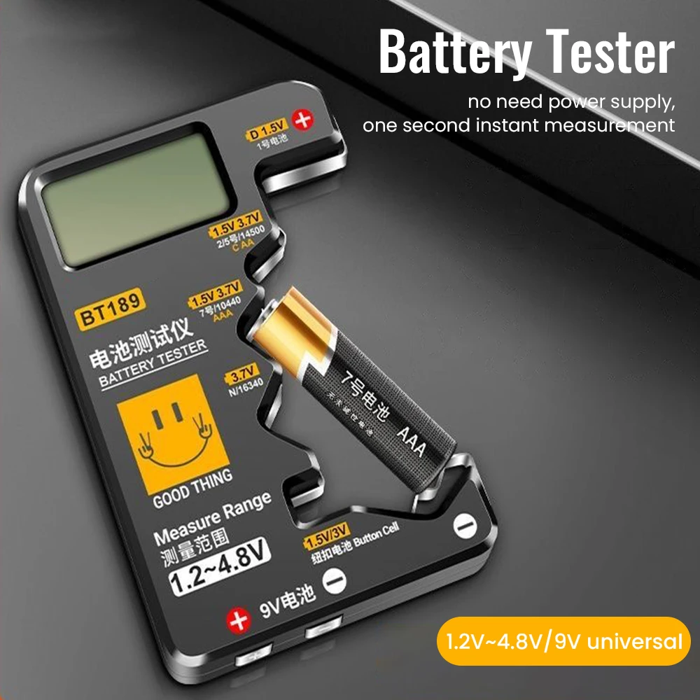 Battery Tester Battery Power Detector Voltage Display Remaining Power Detector