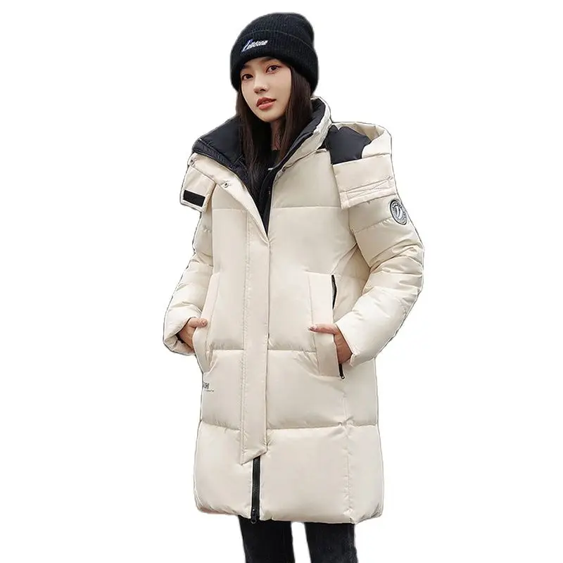 Fashion Eiderdown Cotton-padded Jacket Women's Long Knee-Length 2023 Winter New Warm Cotton-padded Clothes Oversize Bread Coat .