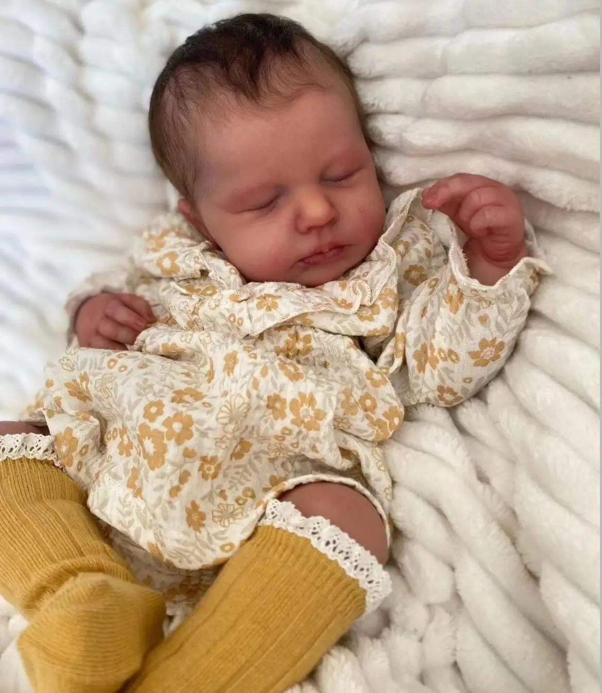 

FBBD 3D Skin48cm Bebe Reborn Loulou With Hand-Rooted Hair Already Finished Doll With Veins Dolls For Children