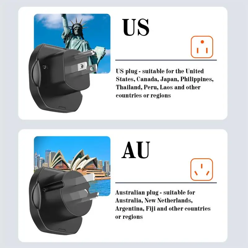 Plug Adapter Universal Travel Adapter Kr Conversion Plug 48mm Eu To AU American Plug Adapter To European Universal Socket