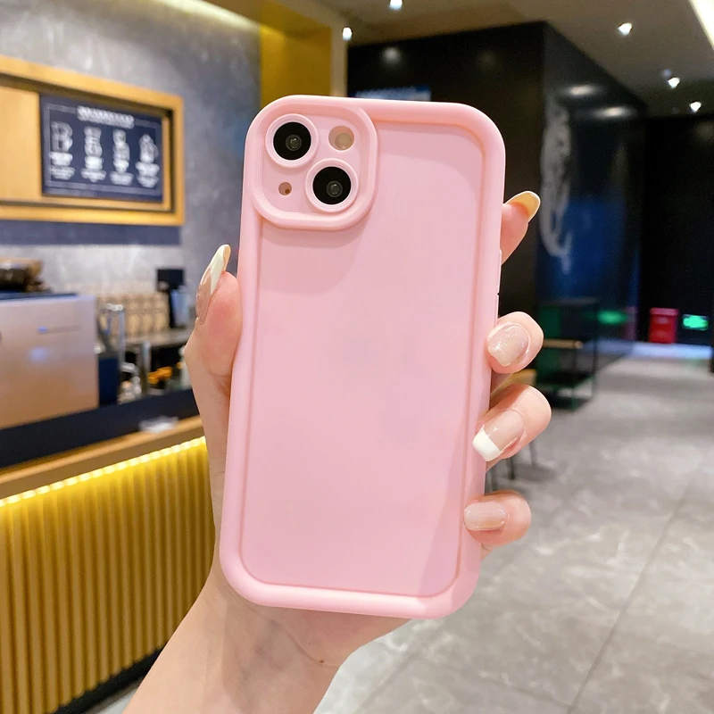thumbnail image 1 of Funda de teléfono suave de Color caramelo de lujo para iPhone 16, 15, 14, 13, 12, 11 Pro Max, 14, 15, 16 Plus, Mini X, XR, XS Max, 7, 8Plus, cubierta a prueba de golpes, 1 of 5
