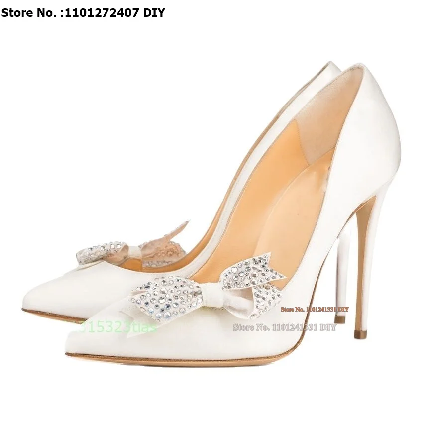 

Women Pumps Sexy Crystal Shoes Rome Butterfly knot High Heels Fashion Party Pointed Toe Thin Heels Stiletto Pumps