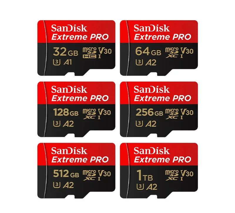 고속 마이크로 TF 클래스 10 미니 SD TF 카드 128GB 플래시 메모리 카드 256GB U3 A2 SD 카드 4K 비디오용 모바일 폰 태블릿 카메라용