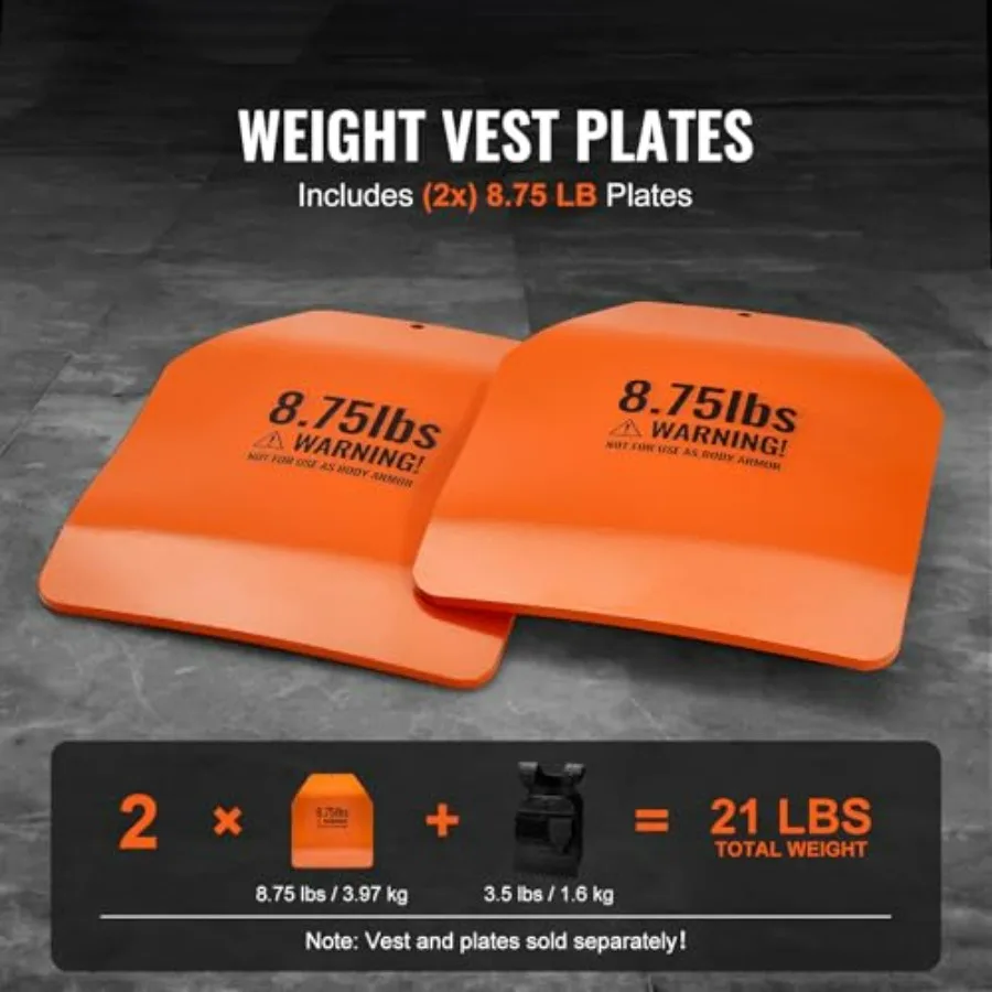 Curved Weight Vest Plates, 8.75 LB Pairs, Premium Steel Weighted plates, Contoured Ergonomic Fit – WODs, Additional Weight for W