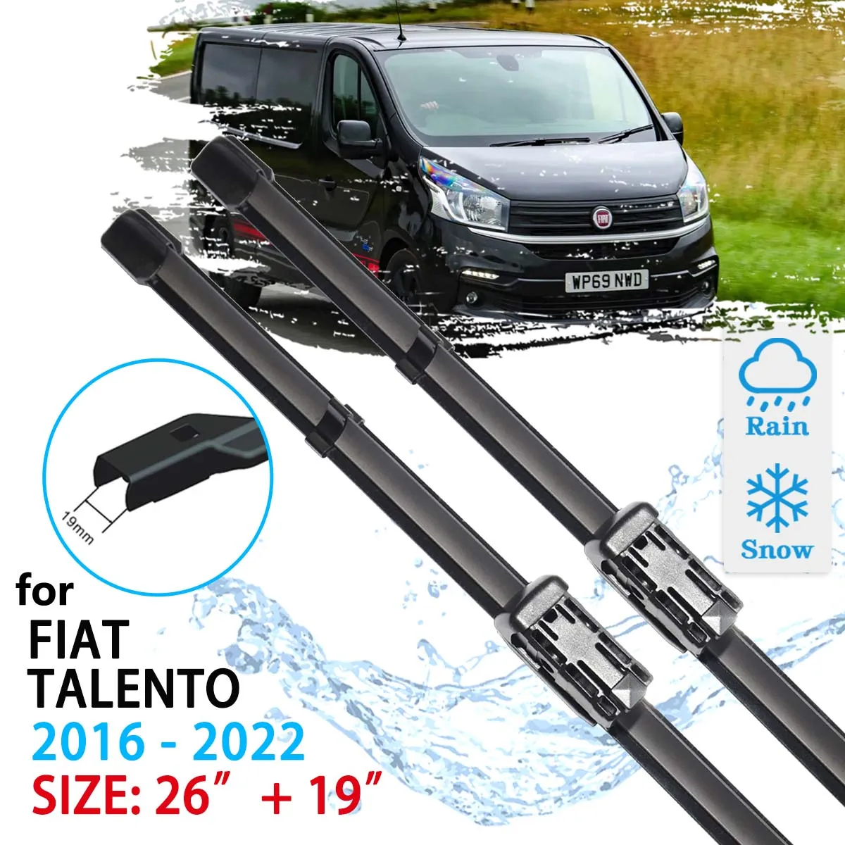 Spazzola Tergicristallo Anteriore Auto Per Fiat Talento X82 Mitsubishi Express Nissan Nv300 Primastar 2016 ~ 2022 Accessori Parabrezza Parabrezza