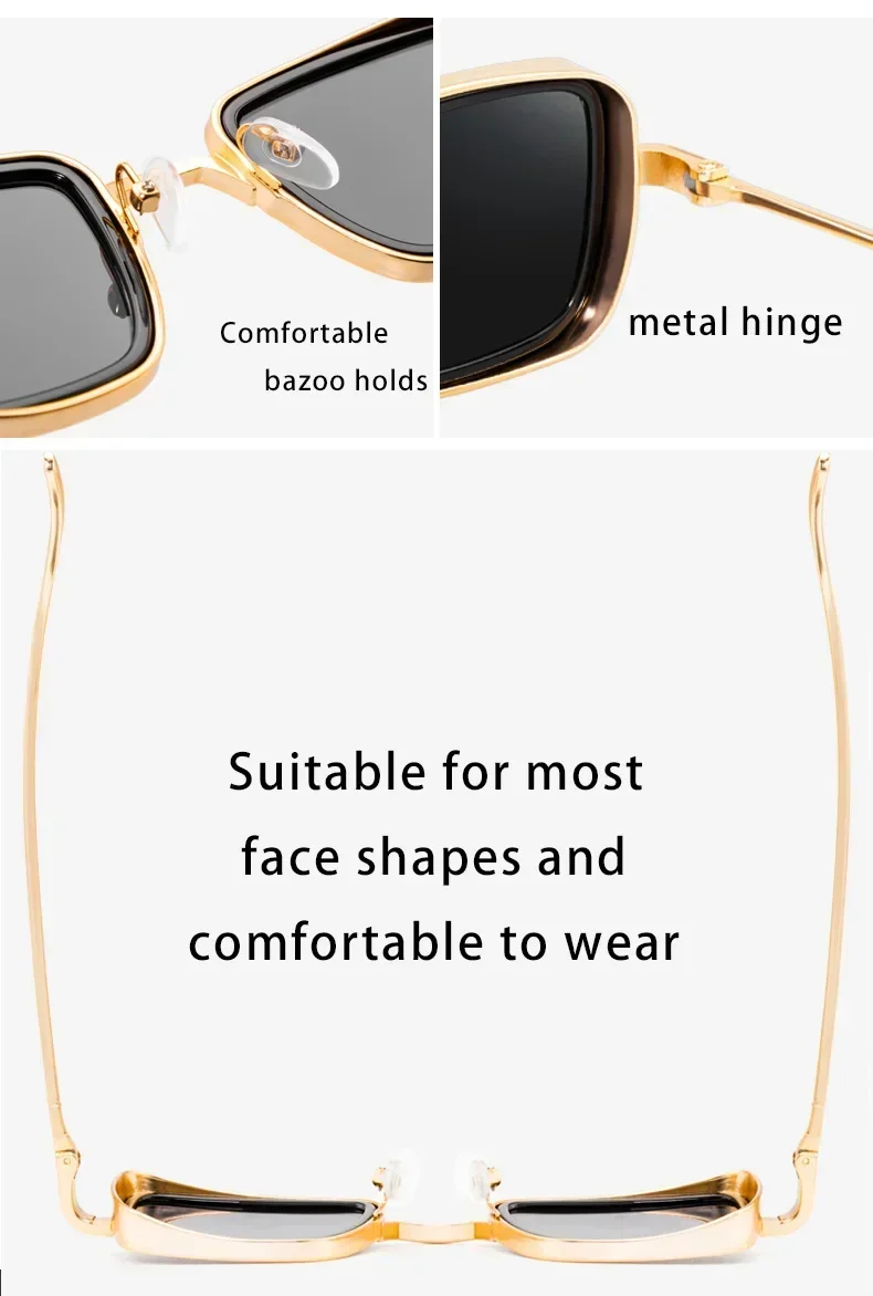 Unisex Steampunk Style Alloy Frame UV 400 Sunglasses