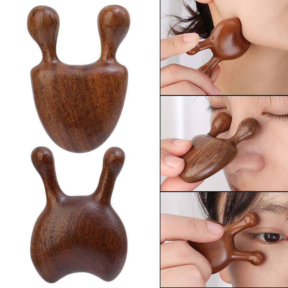 Deer Horn Head Noon Wood Massage Comb Improve Face Eye Circulation Five-Claw Scalp Massager Gua Sha Tool Back Scratcher Spa Tool 4