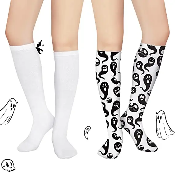 Sublimação Branco Printable Athletic Socks Personalizado Faça Você Mesmo Socks Natal e Ação de Graças Juventude Desporto 20 Pares - Imagem 6