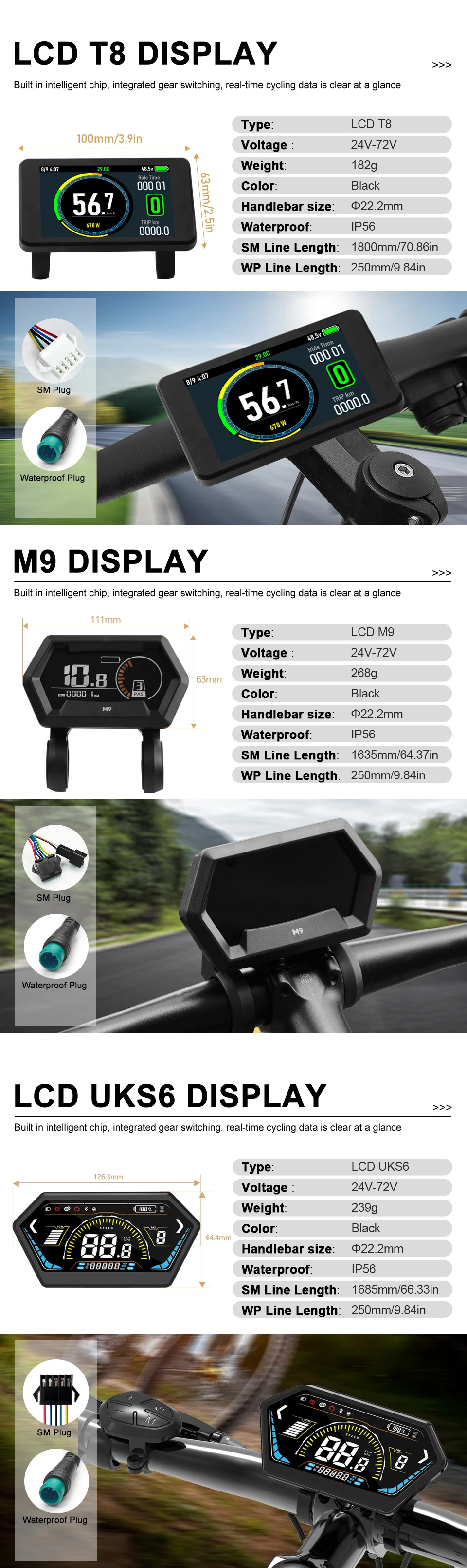 Description Picture 6 of item40A Three Mode Ebike Sine Wave Controller 36V/48V/52V For Electric Bicycle Tricycle Ebike E-Scoote 72V40A