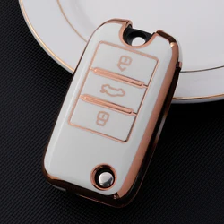 Premium TPU Key Cover Case for Enhanced Car Styling Accessories (White key case)