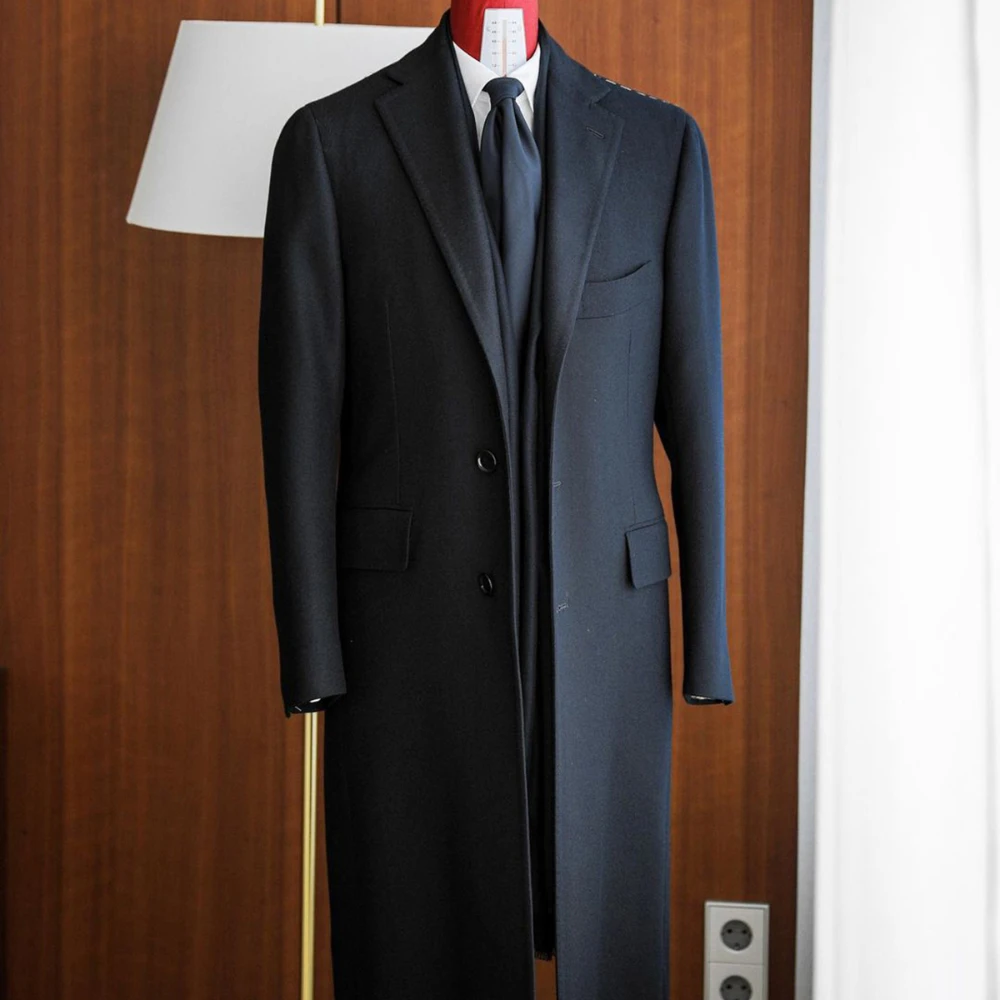 Simple Classic England Style Cotton Overcoat Men Thick Custom Made Single Breasted Pocket Coat Casual Winter Warm Jacket 3