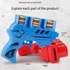 Children's soft ejection UFO gun two-child interactive soft bullet shooting turnip gun toy 3-6 years old 3
