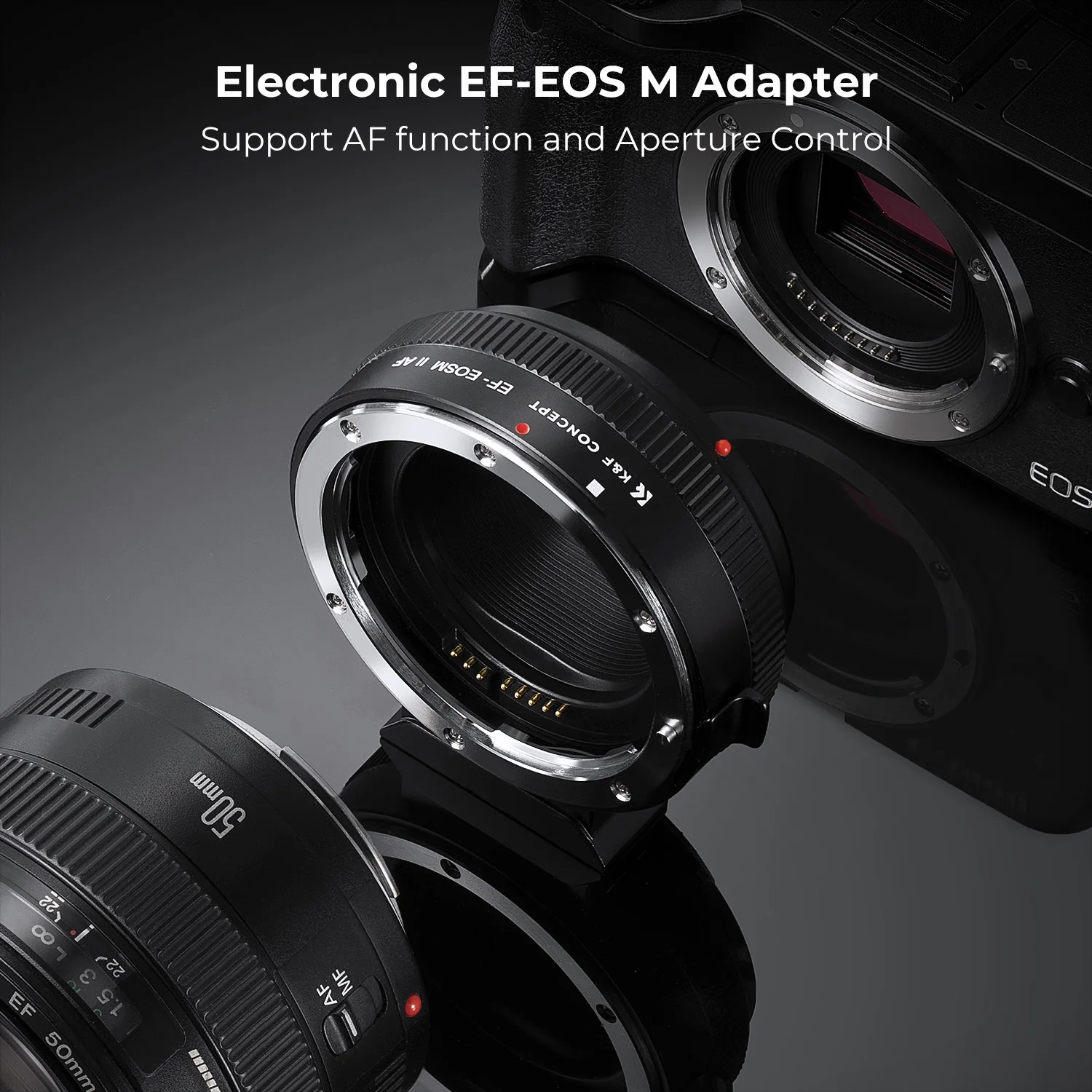 7artisans Adattatore Obiettivo Autofocus EF-EOS M - Compatibile Con Canon EF/EF-M Lenti E Mirrorless Canon M