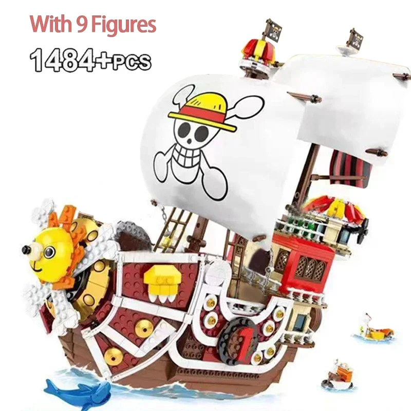 

1484pcs Anime One Piece Pirates Ship Thousand Sunny Boat Models Luffy Action Building Blocks Bricks Toy for Kids Christmas Gifts