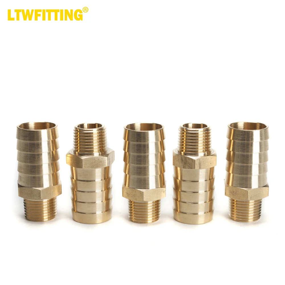 

Латунный штуцер LTWFITTING, штуцер, 1 дюйм, штуцер для шланга x 1/2 дюйма NPT, мужской, для топлива, газа, воды (комплект из 5)