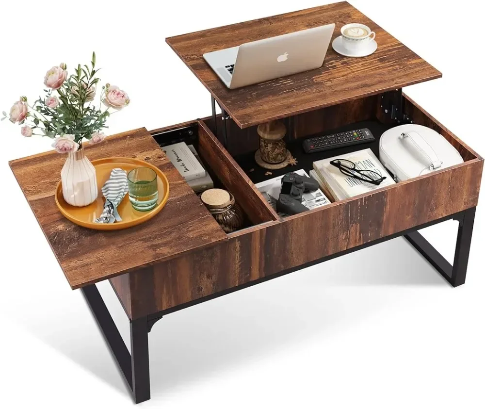 Lift Top Coffee Table for Living Room,Modern Wood Coffee Table with Storage,Hidden Compartment and Drawer for Apartment,Home, 5
