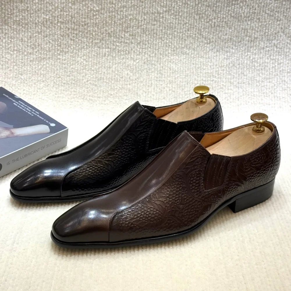 Men's Genuine Leather Suede Monk Strap Dress Shoes Classic Gentleman Pointed Toe Buckle Business Casual Suit Footwear