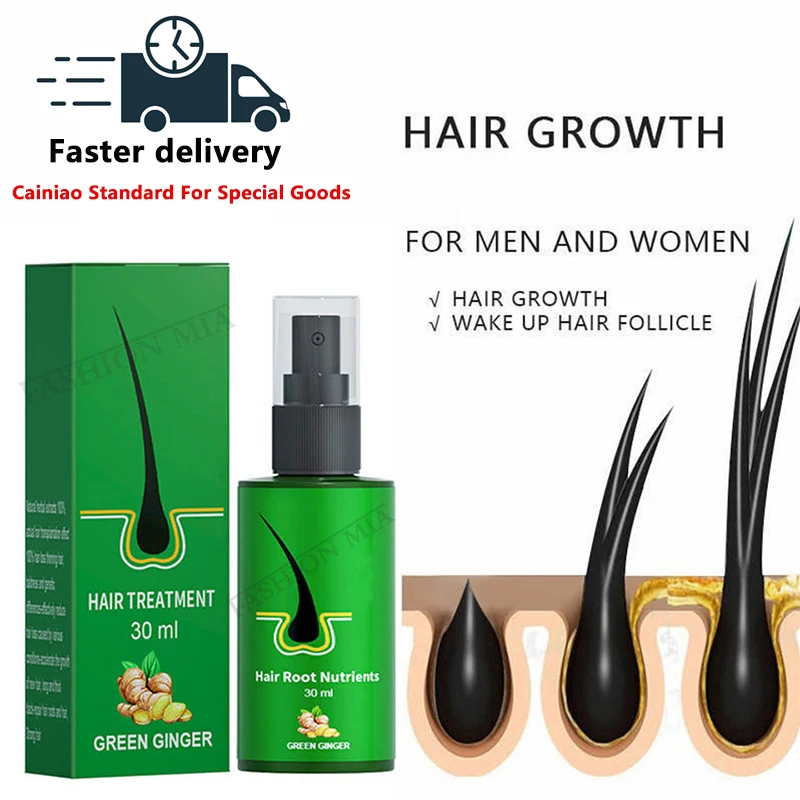

Ginger Hair Growth Spray Essential Oils Hair Loss Treatment Dry Frizzy Damaged Scalp Repair Skin Care Fast Hair Growth for Men