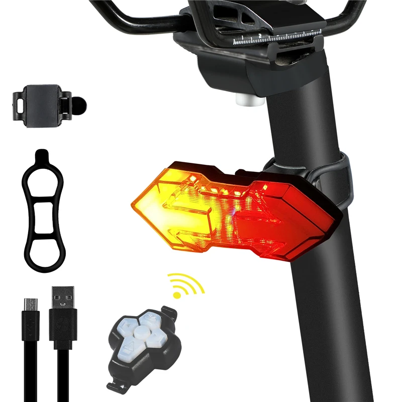 WEST BIKING Bike Turn Signal Light Remote Control Direction Indicator With Horn MTB USB Rechargeable Lamp Cycling Taillight