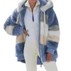 Oversized Jacket for Women Coat 2024 Autumn Winter Warm Plush Pocket Hooded Streetwear Loose Lady Zipper Cashmere Outerwear Coat 1