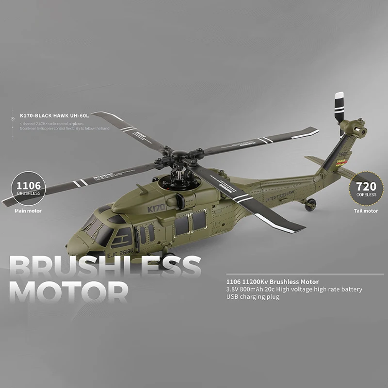 WLtoys K170 RC Helicopter 2.4G 6-Aixs Gyroscope 4CH Altitude