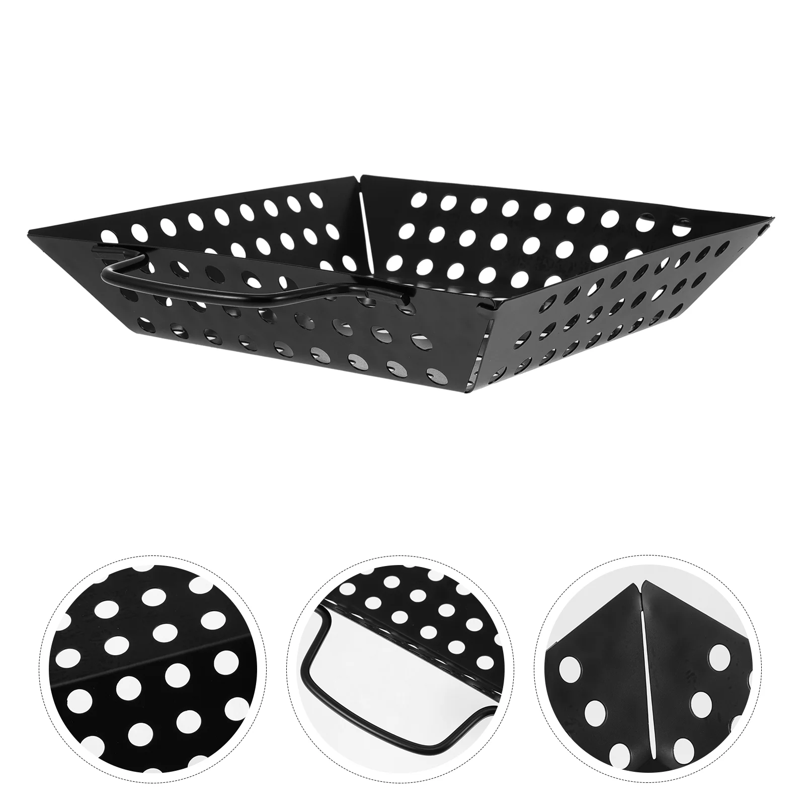 

Grill Tray Outdoor BBQ Accessories Drain Hole Steak Plate Veggie Meat Portable Bakeware Grilled Pan