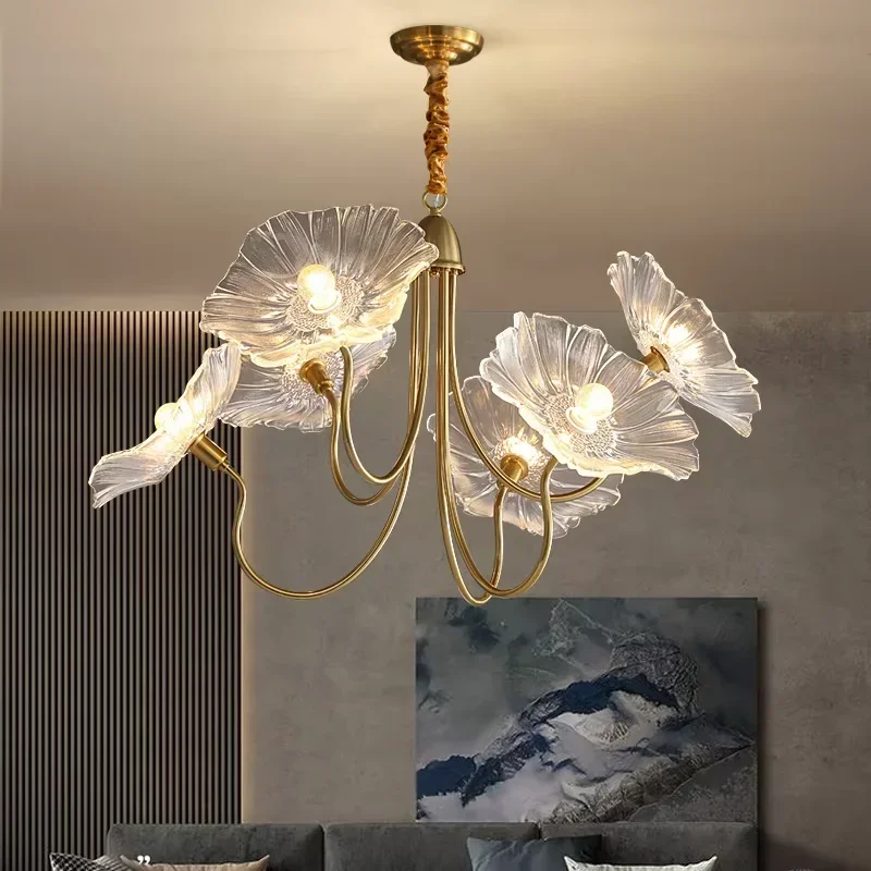 Modern Nordic Glass Ceiling Light Modern Flower Lamp Children's Room Living Room Hallway Colorful Home Decor Indoor Bed Dec