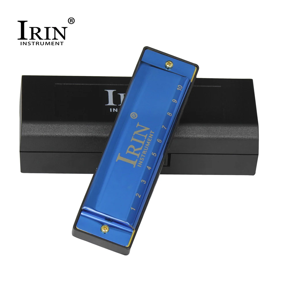 IRIN Orff 10-hole Harmonica C Key 20 Tone Blues Harmonica Portable Metal Children's Early Learning Enlightenment Music Toys