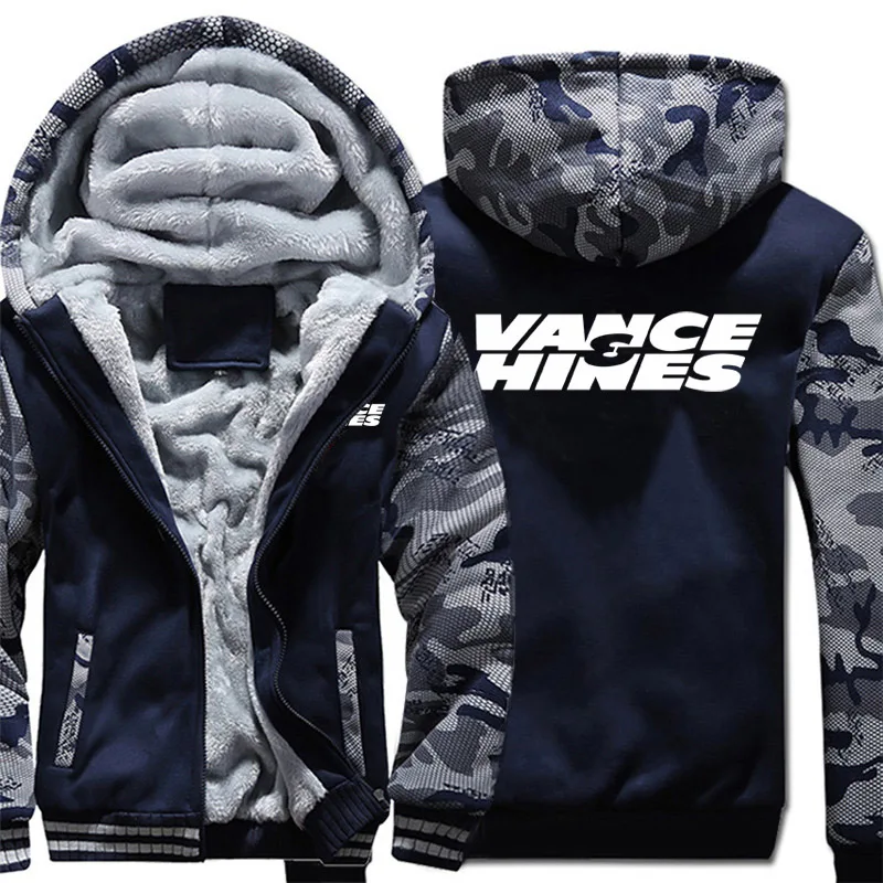 Vance and Hines Hoodies Men Coat Winter Warm Fleece Vance and Hines Sweatshirts Jacket 2