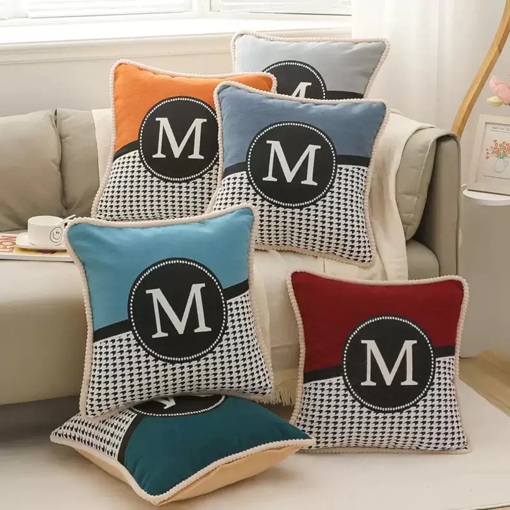 Quadratisches Chenille-Jacquard-Nickerchenkissen, gemütliches Rückenkissen, Schlaf-Nackenkissen, Kopfstütze, Beb-Schlafkissen für Zuhause, Sofa, Nachttisch – Detail 1