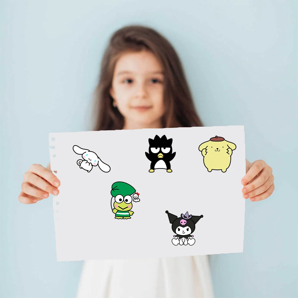 8/16 시트 어린이 Make-a-Face 퍼즐 스티커 Sanrio 헬로 키티 Kuromi 멜로디 어린이 DIY 조립 퍼즐 게임 어린이 장난감 파티