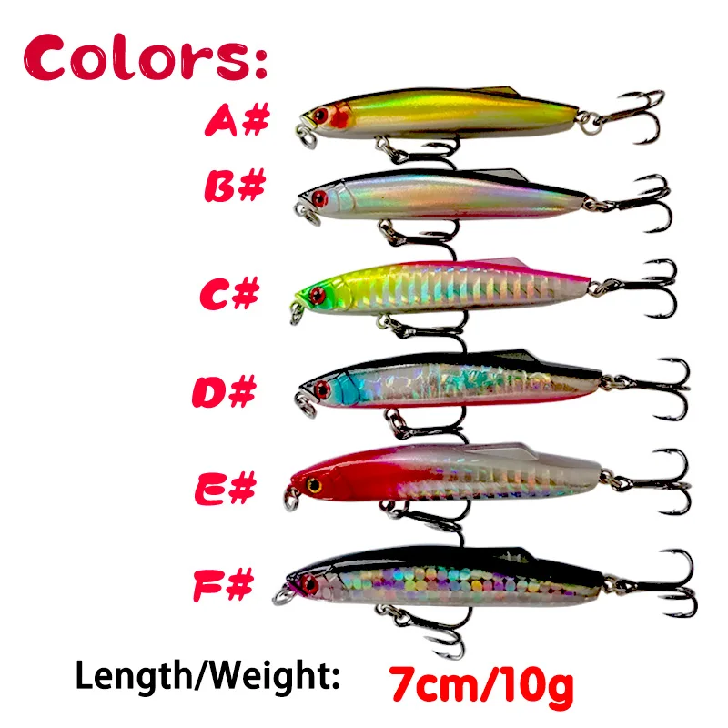 1 Pcs Pencil Sinking Fishing Lure 7cm 10g Accessories Saltwater