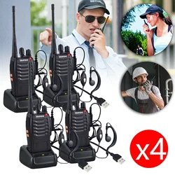 Walkie talkie Radio longue portée, 2 voies 16CH UHF BF 888S 400 MHZ, 4 pièces, 470 