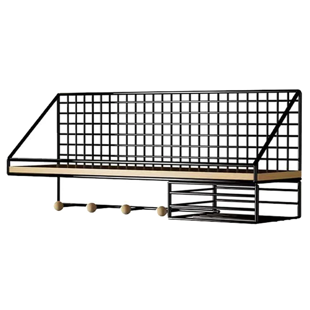 

Wall Nail-free Paper Box Hook Storage Rack Bedroom Display Shelf Floating Shelves For Iron Decor