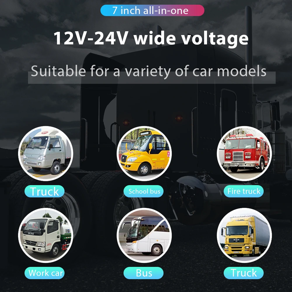 Camecho 7 인치 자동차 모니터 LCD 디스플레이 Rearview 방수 4pin IR 야간 후면보기 카메라 버스 트럭 RV 캐러밴 트레일러