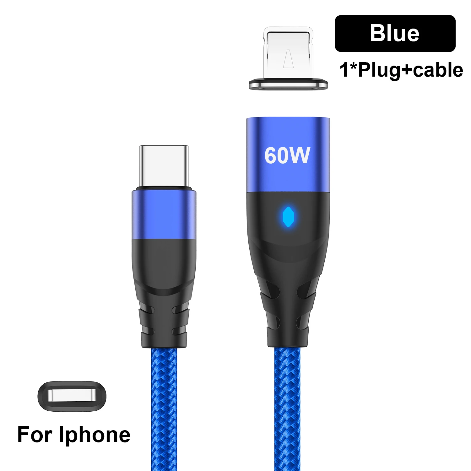 ตัวเลือกสินค้า สายชาร์จแม่เหล็ก USB-C ถึง Type-C และ Micro สำหรับ iPhone Samsung