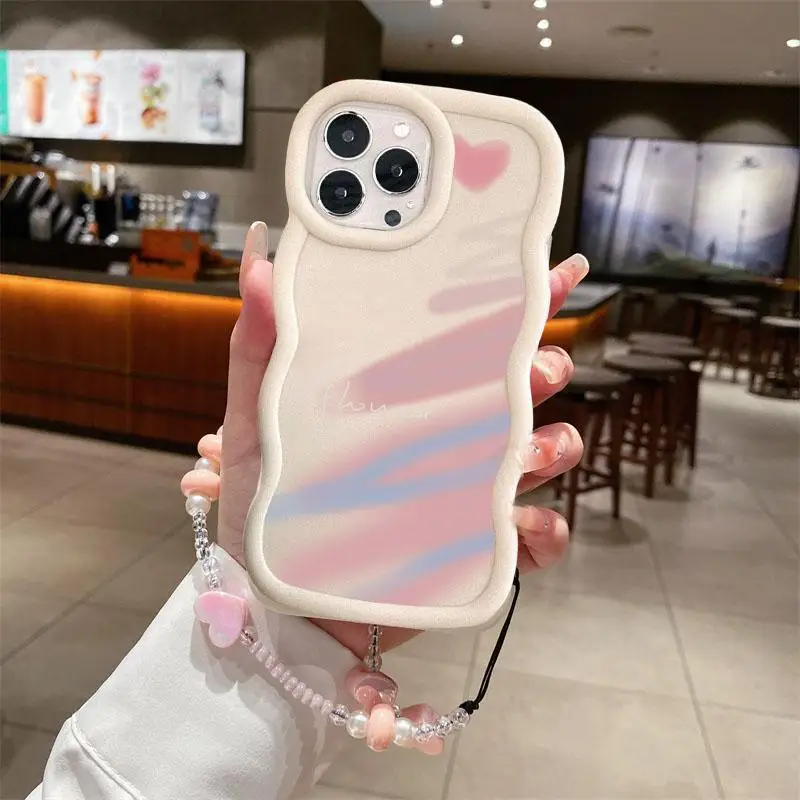 3D Love Heart Chain Phone Case Cover