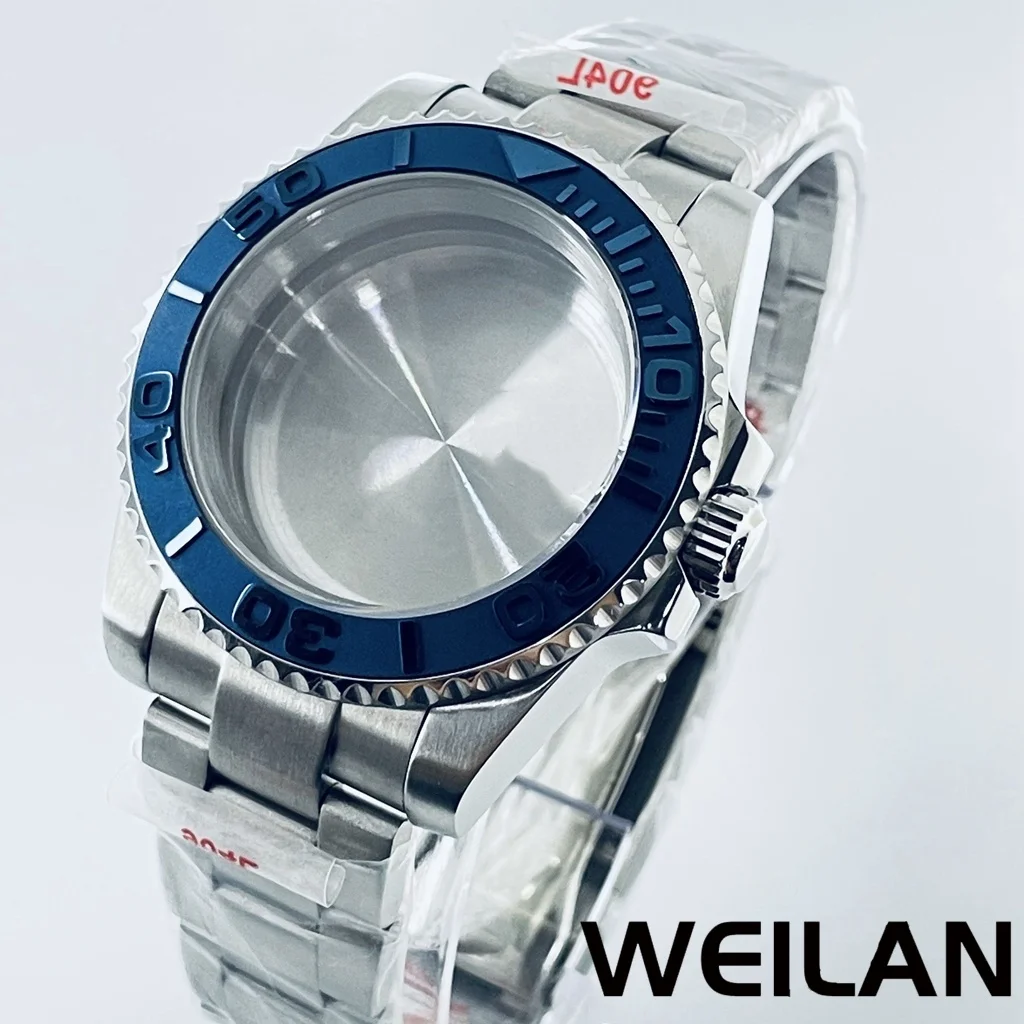 Silver Watch Case with Ceramic Bezel and Sapphire Crystal